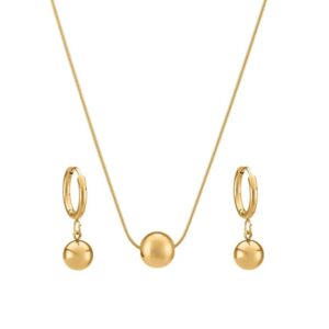 Golden Orb Necklace & Earring
