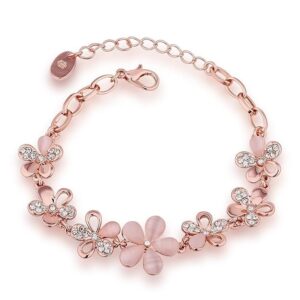 Stylish Rose Gold Plated Crystal Bracelet